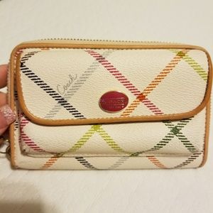 Leather Coach Plaid Wallet